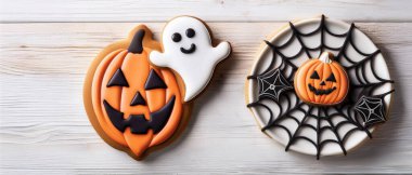 Fenerler, Hayaletler ve Örümcek Ağı Tasarımlı Bayram Kurabiyeleri