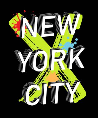 New York şehri, yaratıcı sanat baskısı. T-shirt grafik tasarımı. vektör illüstrasyonu. 