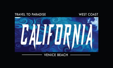 California wavy ocean paradise. venice beach print. groovy retro style vector illustration design. for man, woman, kids graphic t shirt. clipart