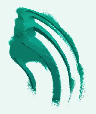 Dalgalı çizgilerin yeşil renkli vektör arkaplanı. yaratıcı fırça darbesi sanatı