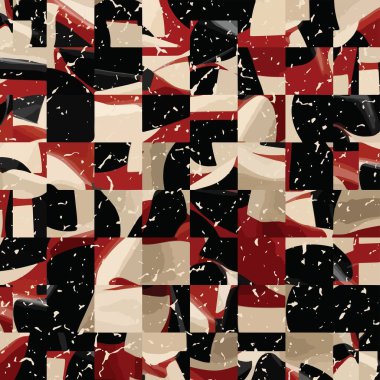 Soyut lüks modern damalı model. Soyut karışık sanat. Geometrik şekiller. grunge kirli dekor tasarımı