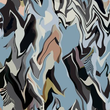 Dalgalı çizgilerin renkli parlak vektör arkaplanı. Soyut ipek eşarp modası. mermer, duvar kağıdı, geometrik desen, eşarp, halı, yastık, bandana, kumaş tekstil, giysi, mendil izleri vs.