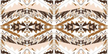 Kusursuz soyut geometrik desen. Vektör İllüstrasyonu. Soyut geleneksel antika grafik kumaş serisi. halı, elbise, kumaş, şablon, kağıt, motif, duvar kağıdı, tekstil, dijital baskı için.