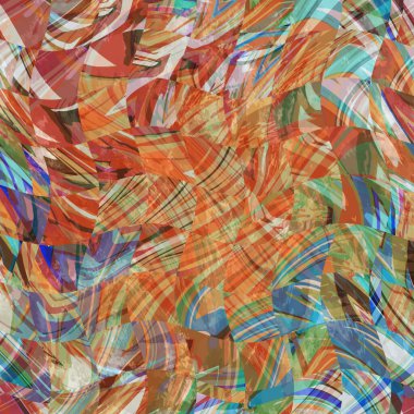 Dalgalı karelerin renkli parlak vektör arkaplanı. Soyut graffiti fırça darbesi moda dokusu. mermer, duvar kağıdı, eşarp, yastık, bandana, kumaş, giysi, baskılar, tekstil, eşarp vs.