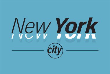 New York şehri tipografi sloganı. Okul takımı tişörtü için klasik spor. Nyc tişört grafikleri, şehir baskısı. Vektör illüstrasyonu.