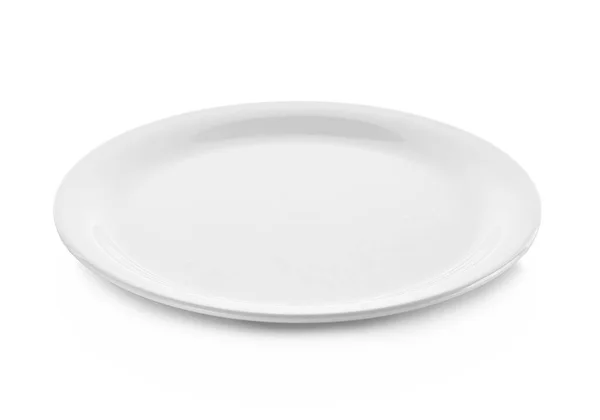 White Empty Plate Isolated White Background Royalty Free Stock Images