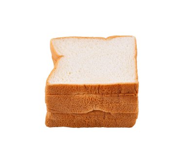 Beyaz arkaplanda izole edilmiş dilimlenmiş ekmek.