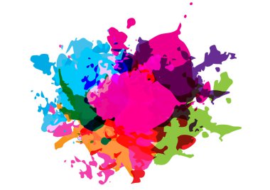 Soyut Renkli sıçrama izole edilmiş arkaplan tasarımı. Resim vektörü arkaplanı.