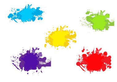 Soyut vektör boyası sıçrama renk seti. Beyaz arkaplanda illüstrasyon seti. illüstrasyon vektör tasarımı.