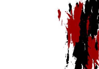 Soyut Vektör Siyah ve Kızıl Grunge Fırça Vuruşu Doku Arkaplanı. illüstrasyon vektör tasarımı.