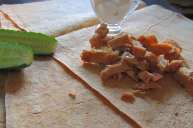 Lezzetli Asya yemeklerinin yakın görüntüsü