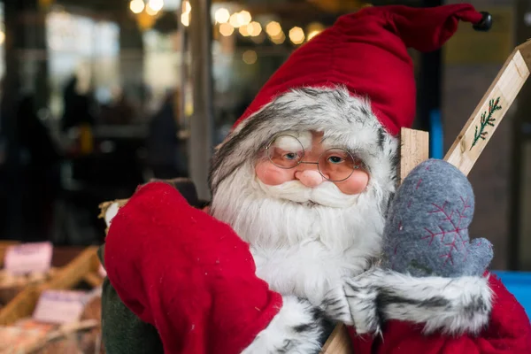Retrato Santa Claus Para Decoração Natal Rua — Fotografia de Stock