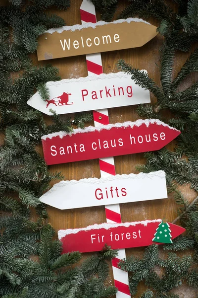 Closeup Christmas Signage English Christmas Market Street — Stock Photo, Image