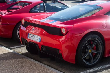 Lutterbach - France - 4 September 2022 - Rear view of red ferrari F430 parked in the street