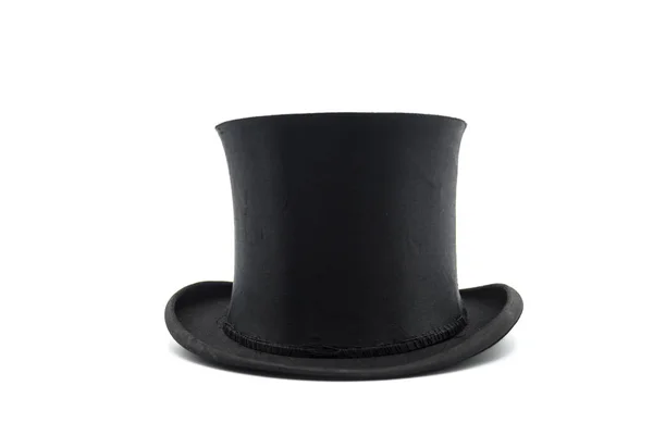 白背景黑色复古黑帽的遮挡 — 图库照片