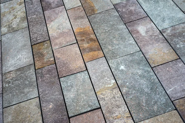 Nahaufnahme Von Kopfsteinpflaster Textur Der Straße — Stockfoto
