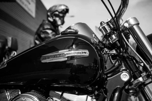 法国Mulhouse 2023年7月9日 戴维森 Harley Davidson 摩托车上黑色油箱的封堵 — 图库照片
