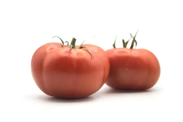 Fechar Tomates Vermelhos Fundo Branco — Fotografia de Stock
