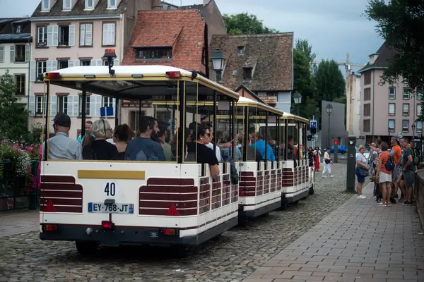 Strasbourg France August 2023 View Vintage Touristic Train Street — Stock Photo, Image