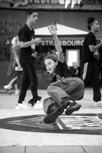 Strasbourg Fransa Eylül 2023 Sokaktaki Genç Hip Hop Dansçılarının Portresi — Stok fotoğraf