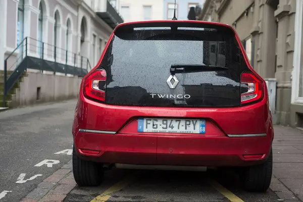 stock image Mulhouse - France - 21 April 2024 - rear view of red new renault twingo parked in the street 