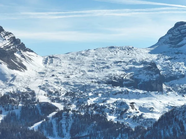Drohnen Ansicht Von Madonna Campiglio Und Ursus Snowpark Den Val — Stockfoto