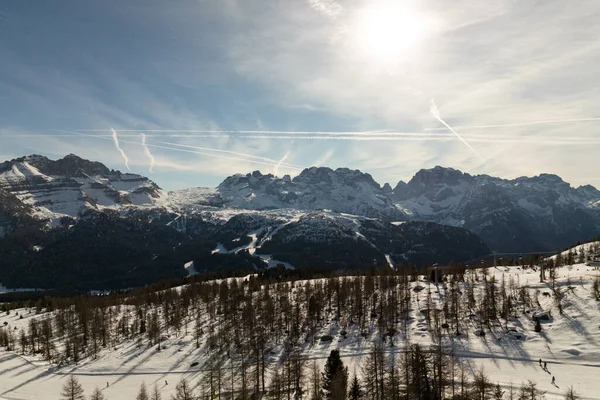 Vista Aérea Aviones Tripulados Madonna Campiglio Ursus Snowpark Val Rendena — Foto de Stock