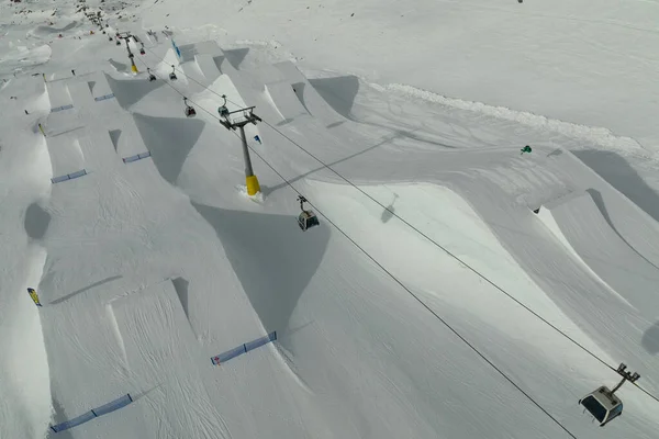 Vue Aérienne Par Drone Madonna Campiglio Snowpark Ursus Val Rendena — Photo