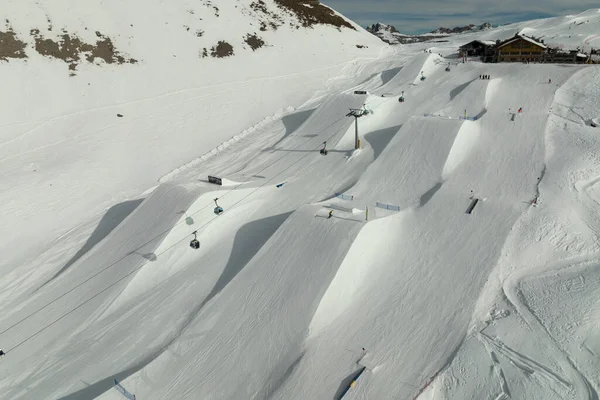Aerial Drone View Madonna Campiglio Ursus Snowpark Val Rendena Dolomites — Stock Photo, Image