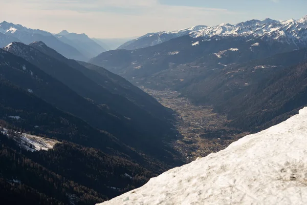 Pinzolo Vintern Solig Dag Val Rendena Dolomiter Italienska Alperna Trentino — Stockfoto