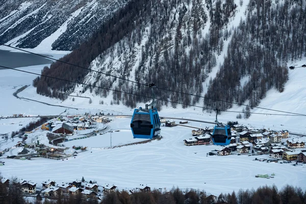 Comune Livigno Inverno Paesaggi Livigno Lombardia Italia Situati Nelle Alpi — Foto Stock