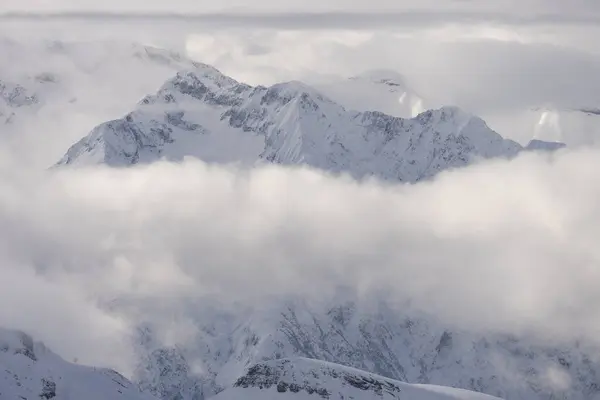 Γαλλικές Άλπεις Χειμώνα Rhone Alpes Στη Γαλλία Ευρώπη Les Deux Φωτογραφία Αρχείου