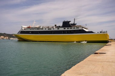 Yunanistan 'ın Bochali bakış açısından görülen Zakynthos limanı. Zakynthos rıhtım şehri.