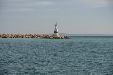 Yunanistan 'ın Bochali bakış açısından görülen Zakynthos limanı. Zakynthos rıhtım şehri.