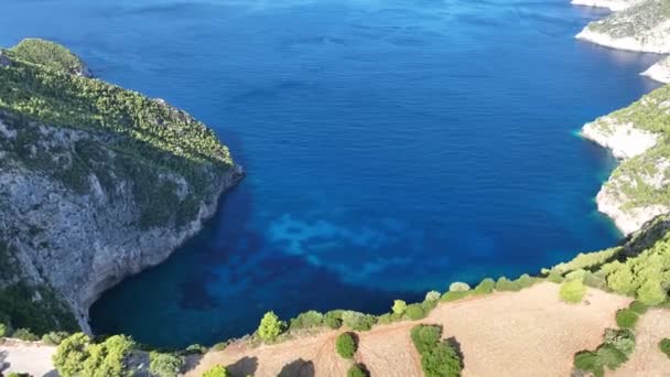 Drone Viewpoint Cliffs Kambi Zakinthos Greece Island Beautiful Cliff Coast — Stock Video