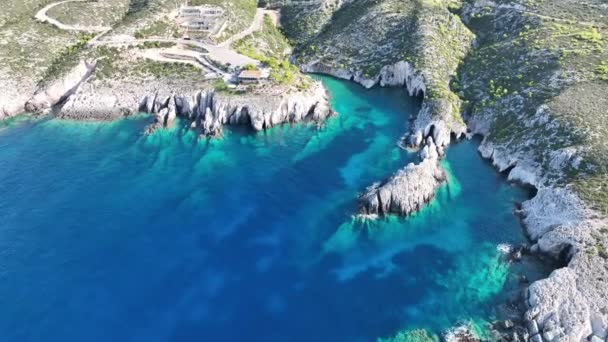 Drohnenaussichtspunkt Der Klippen Von Kambi Auf Der Griechischen Insel Zakinthos — Stockvideo