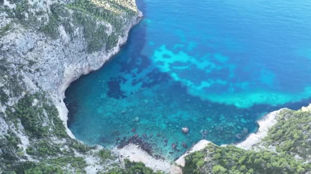 Drone Viewpoint Cliffs Kambi Zakinthos Greece Island Beautiful Cliff Coast — Stock Video