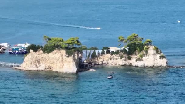 Aerial Drone View Cameo Wedding Island Zakynthos Greece Greek Island — Stock Video