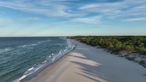 Hermosas Playas Salvajes Hel Playa Salvaje Mar Báltico Vista Aérea — Vídeo de stock