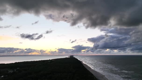 Vista Aérea Drone Costa Mar Báltico Península Hel Jastarnia Puck — Vídeo de Stock