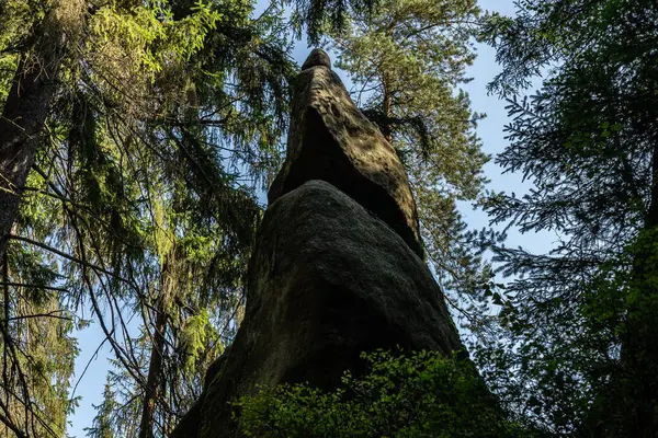 Adrspach Teplice Ulusal Parkı yıkılıyor. Merkez Sudetlerdeki Adrspach Teplice Kayalıkları Tepe Dağları Masa Dağları 'nın bir kısmını oluşturur. Çek Cumhuriyeti, Adrspach 'taki güzel kireçtaşı kumtaşları kayalar. 