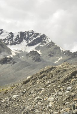 Glacier view in Darcha-Padum road with clouds in summer season.