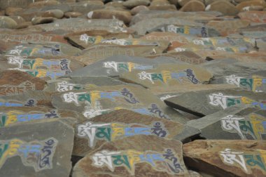 Zanskar Vadisi, Ladakh, Hindistan 'da Budist mantra 