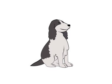 Cute Dog Icon Vector illustration. Pet dog icon symbol. puppy sign, emblem isolated on white background with shadow, Flat style for graphic and web design, vector logo. EPS10 black pictogram.