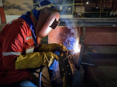 Kaynakçı Yeterlilik Testi (WQT) Fabrikada Kaynağa Başlamadan önce, İşlem Akımı Cored Arc Welding (FCAW) ile.