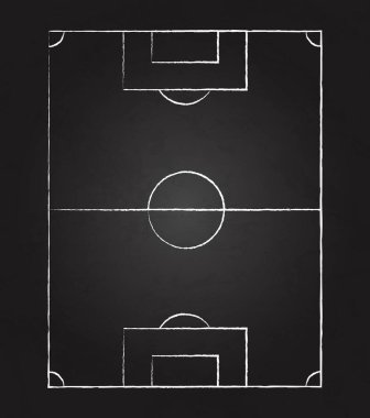 Resmi futbol işaretleri olan karatahta arkaplan - Vektör illüstrasyonu