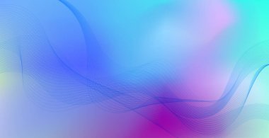 Panoramik mavi ışık soyut stil çoklu arkaplan dalgalı çizgiler - Vektör illüstrasyonu