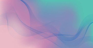 Panoramik renkli soyut stil çoklu arkaplan dalgalı çizgiler - Vektör illüstrasyonu