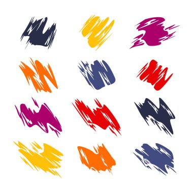 Beyaz arkaplandaki farklı renkli boyalar kümesi - vektör illüstrasyonuName