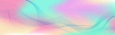 Panoramik renkli soyut stil çoklu arkaplan dalgalı çizgiler - Vektör illüstrasyonu